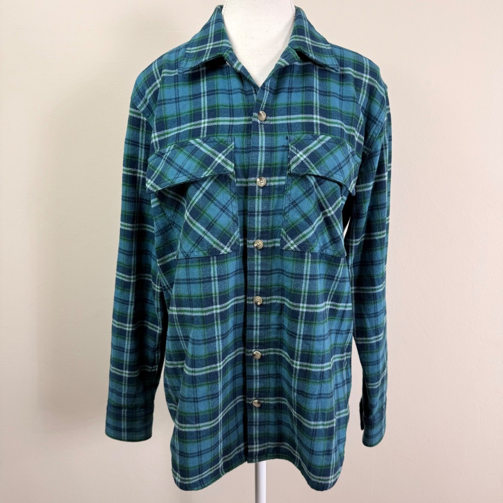 Tna Aritzia Organic Cotton Oversized Heavyweight Plaid Flannel Shirt Blue 2XS